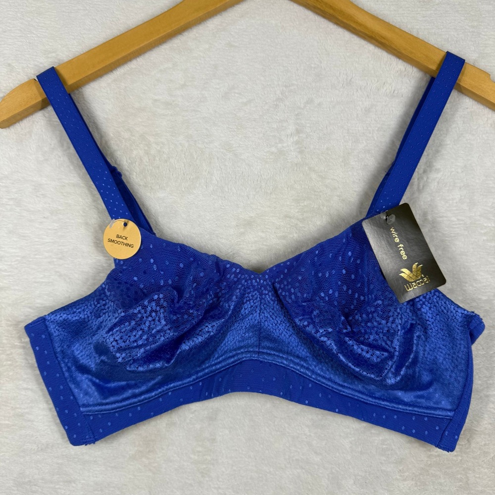 Wacoal Back Appeal Unlined‎ Wire Free Bra 852303 Radiant Blue 34D New With Tags